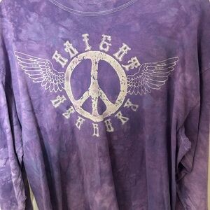 Size XL Haight Ashbury Purple Tie-Dye Long Sleeve Shirt